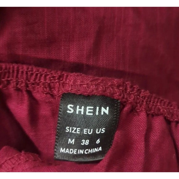 Bundle Shein Romper Burgundy Red Halter   Shorts & Floral Midi Dress Size Medium - Picture 6 of 14